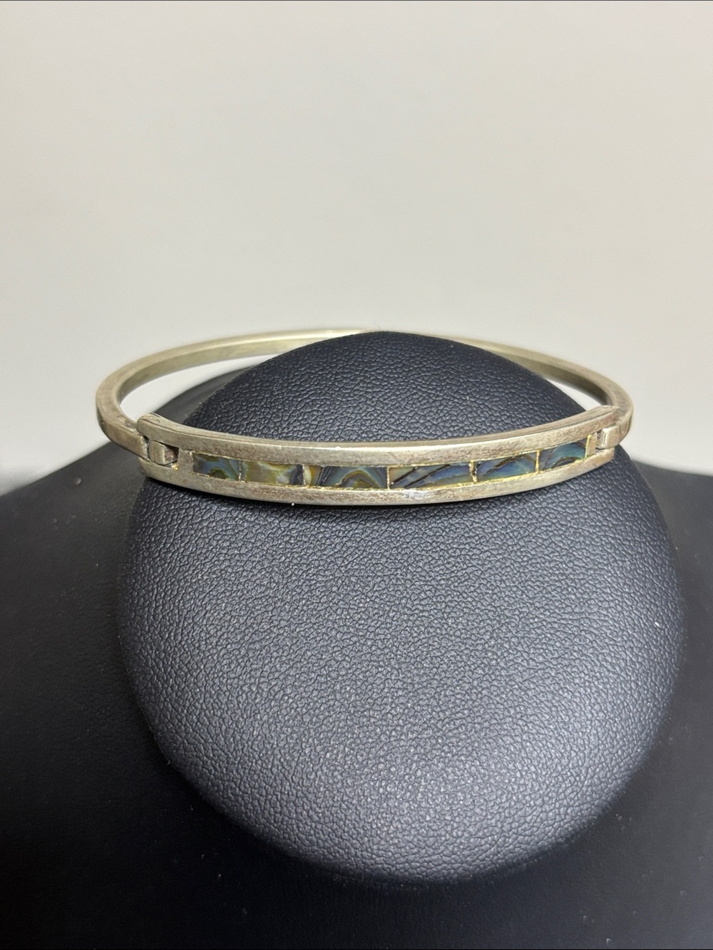 Alpaca Mexico Opal Inlay Bangle Bracelet - Blue Opal Accent